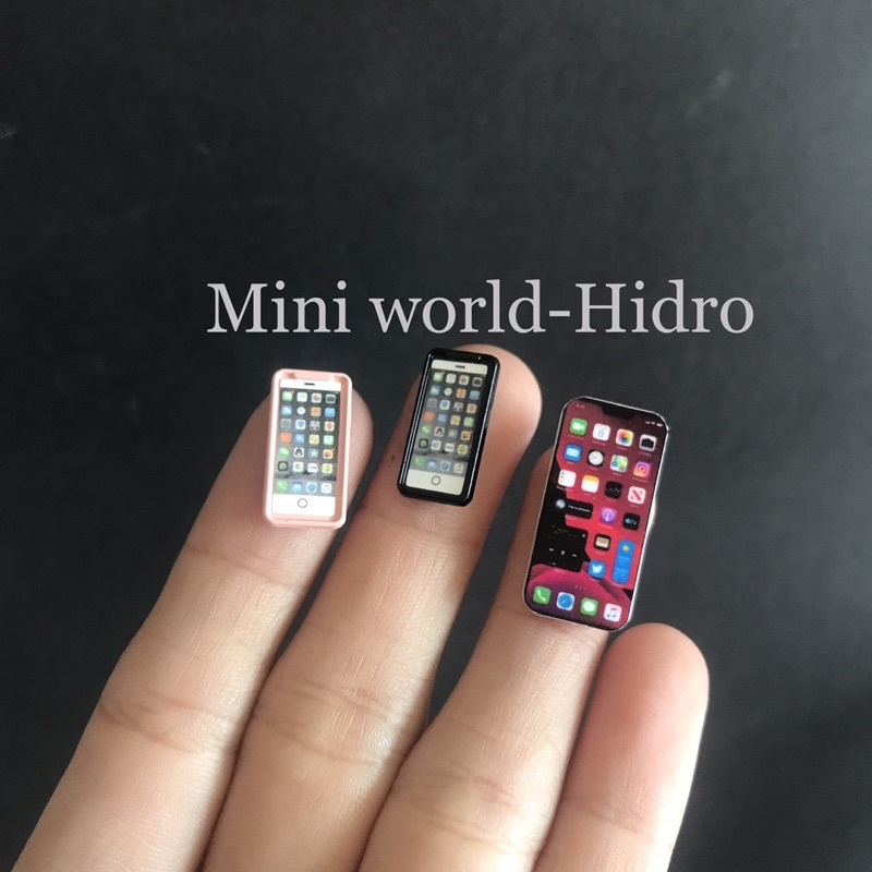 Điện thoại mini tí hon mô hình dùng trang trí nhà búp bê tỉ lệ 1/8, 1/12