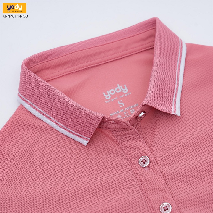 Áo Thun Có Cổ nữ YODY, Áo Phông Polo airy cool bo kẻ mềm mịn khô nhanh APN4014 | BigBuy360 - bigbuy360.vn