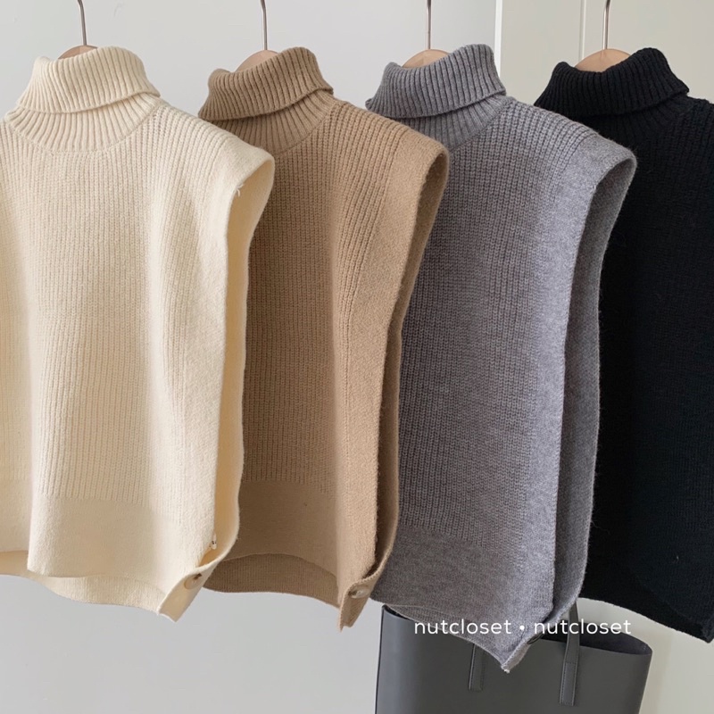 Áo gile len cổ lọ vân dọc _A0339 | BigBuy360 - bigbuy360.vn