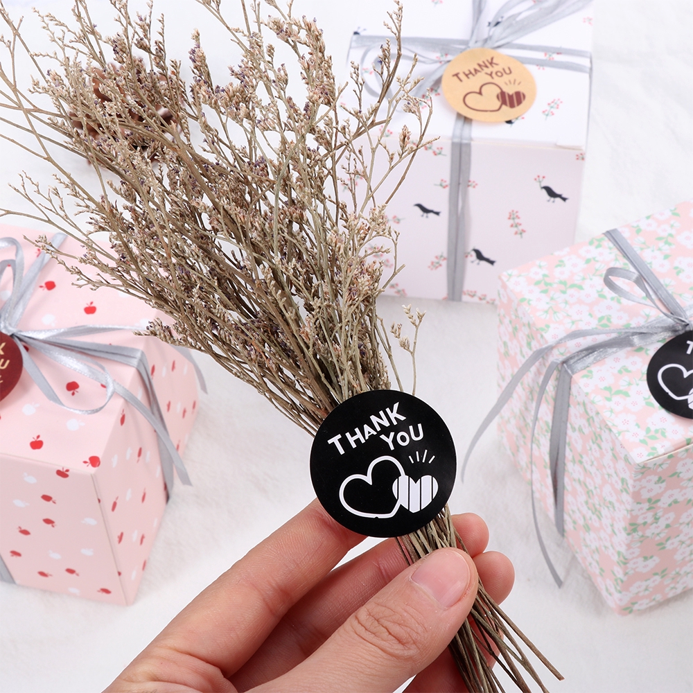 Bộ nhãn dán hình trái tim in chữ &quot; Thank you &quot;