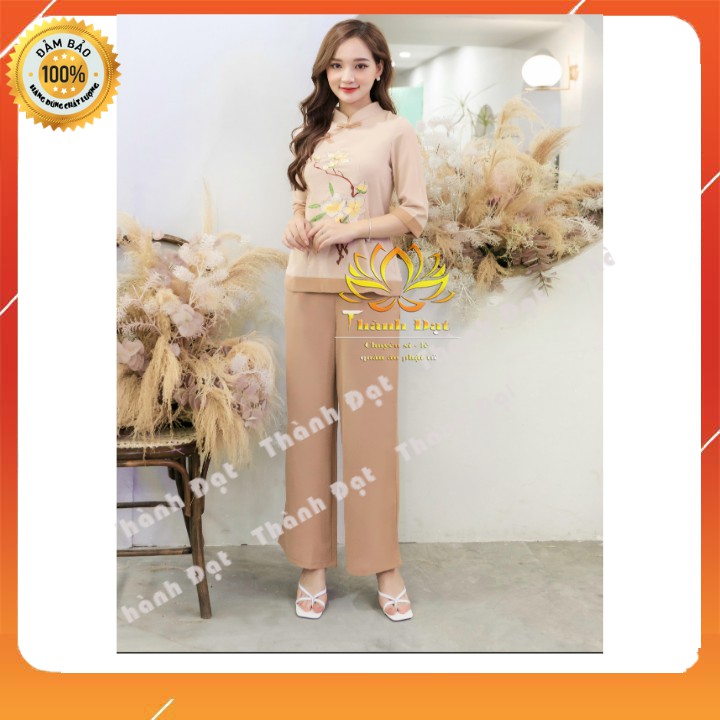 Bộ Quần Áo Đi Chùa Mẫu Sườn Xám Chất Vải Đũi Cao Cấp Loại 1 Cực Đẹp, Mềm Mịn,Mát Thấm Hút Mồ Hôi Mặc Vô Cùng Thoải Mái | BigBuy360 - bigbuy360.vn