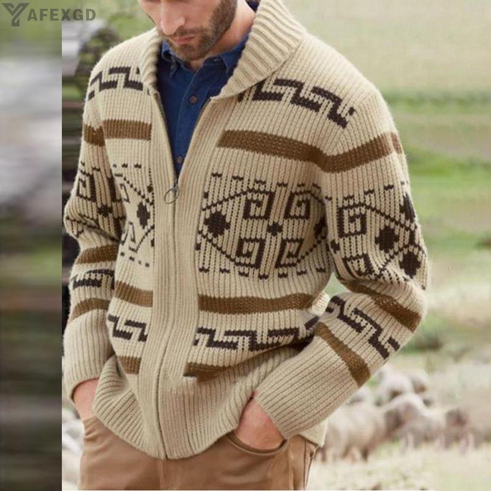 YAFEXGD&Men Mens Sweater Zip Up Knitwear Thick Full Zipper Men Warm Top Christmas#yafexgood