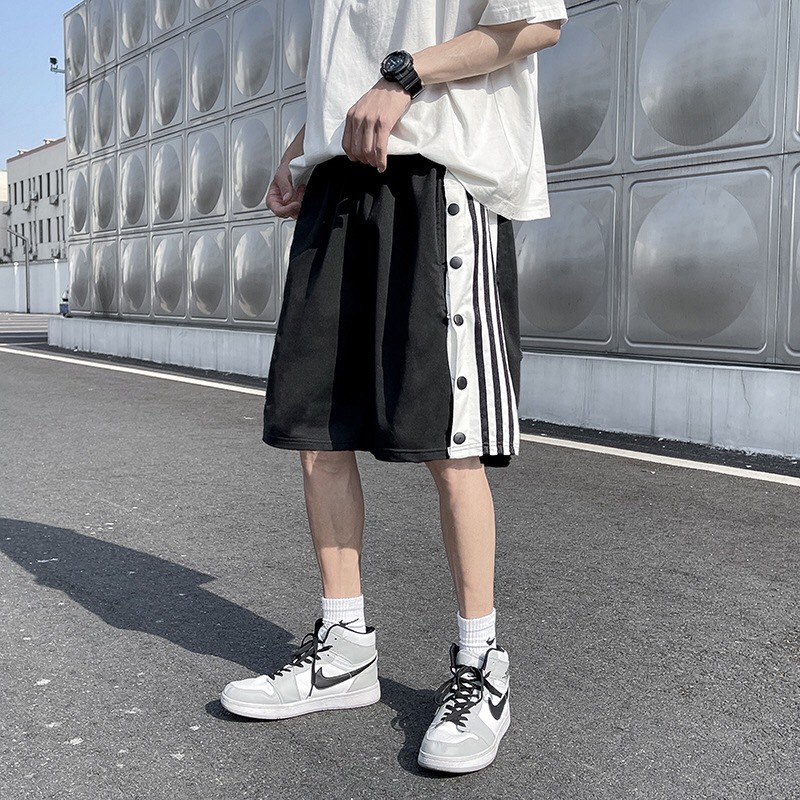 Quần short thể thao cúc bấm dáng rộng phong cách hàn quốc/ Quần đùi lửng nam nữ lưng cao bigsize trẻ trung_ranstore | BigBuy360 - bigbuy360.vn