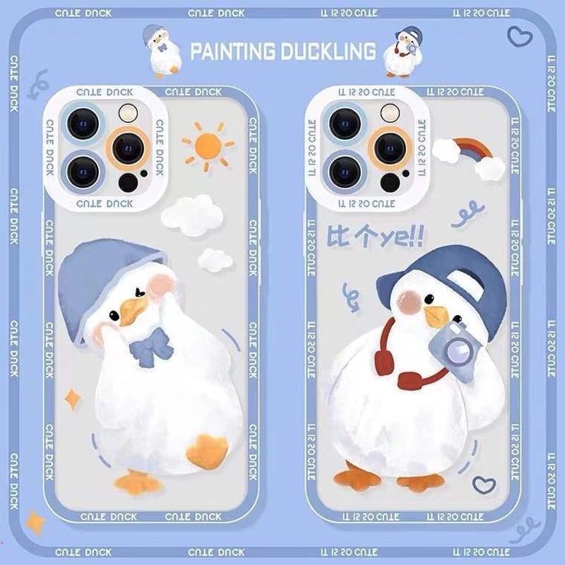 Ốp Điện Thoại Trong Suốt Chống Sốc Hình Vịt Dễ Thương Cho IPhone 13 12 11 Pro Max 6 7 8 Plus X Xs Max XR 12