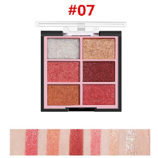 Bảng phấn mắt QIAOYAN MY EYE SHADOW 6 màu ánh nhũ ngọc trai