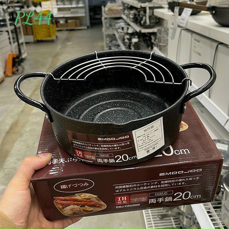 Nồi Chiên Chống Dính Emoojoo Nhật Size 20cm Có Khay Ráo Mỡ Vân Đá Siêu Bền ,Bếp Từ, Bếp Ga, Bếp Hồng Ngoại Ship Hỏa Tốc