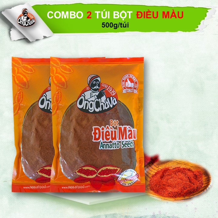 Combo 2 Túi Bột Điều Màu Ông Chà Và 500gram (Annatto Powder)