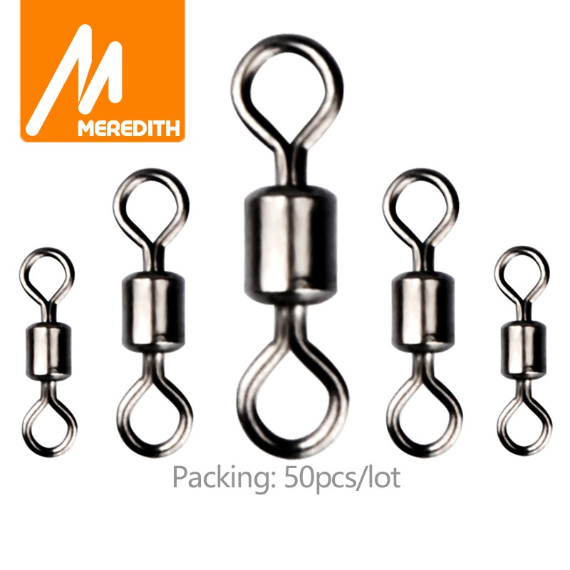 Set 50 khóa xoay câu cá MEREDITH thép không gỉ chuyên dụng