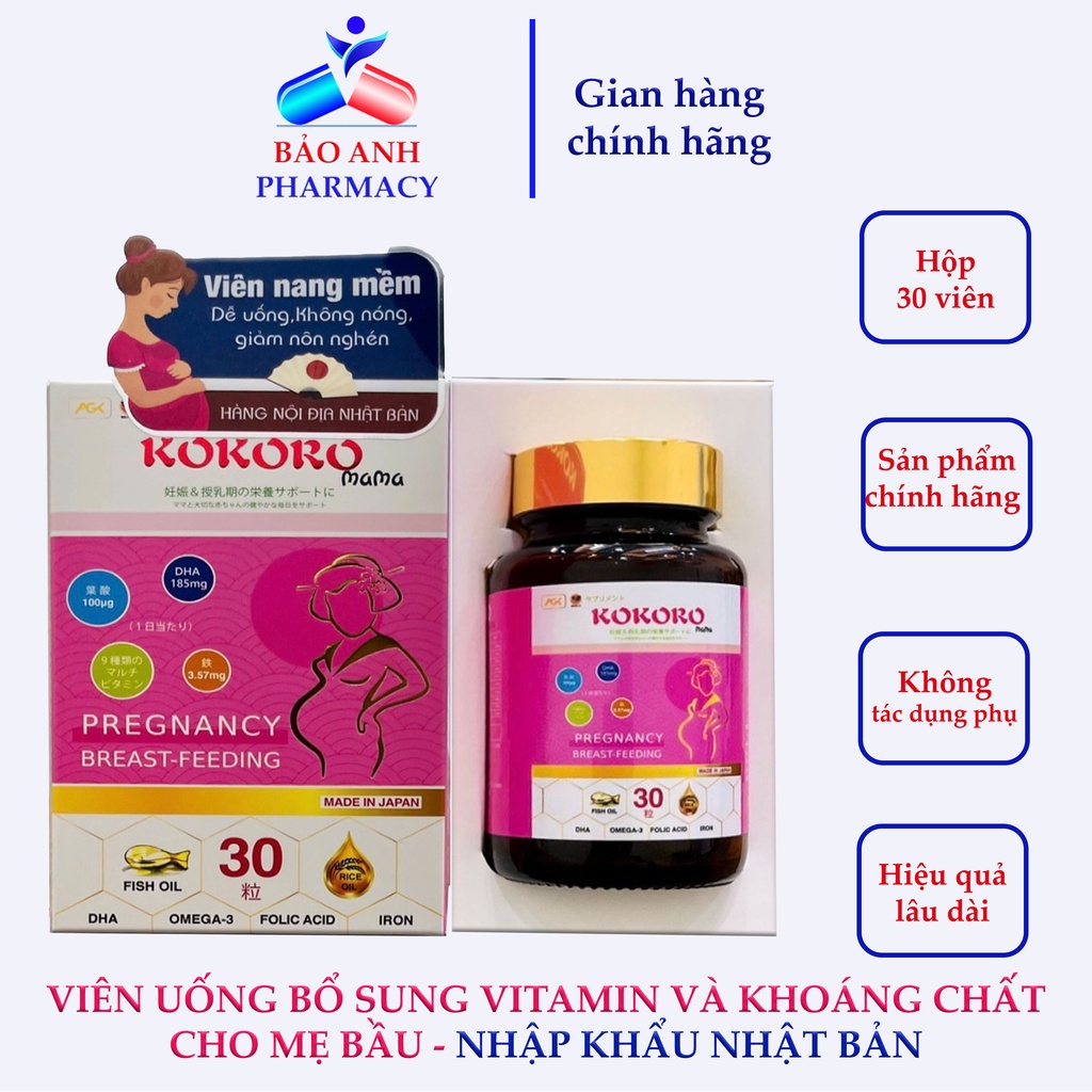 Viên bổ bà bầu KOKORO MAMA - Hàng Nhật nội địa - Giải pháp cũng cấp DHA, EPA và các vitamin thiết yếu cho bà bầu