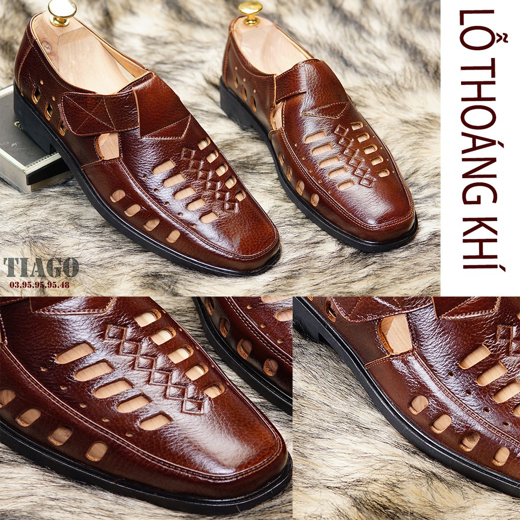 Giày rọ giày hè nam da bò thoáng mát