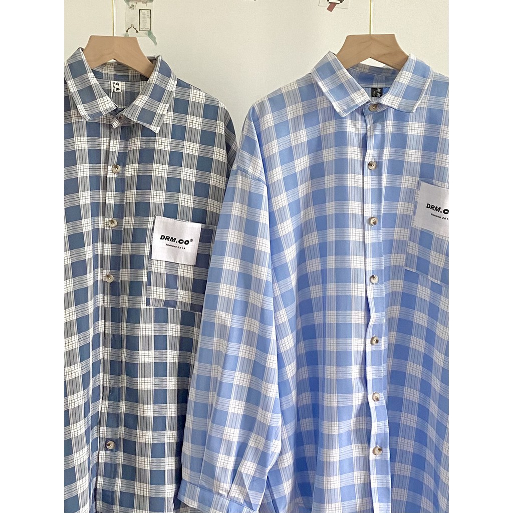 Áo sơ mi kẻ caro dài tay Hàn Quốc oversize siêu đẹp - Xưởng May Hạnh Hồng | BigBuy360 - bigbuy360.vn