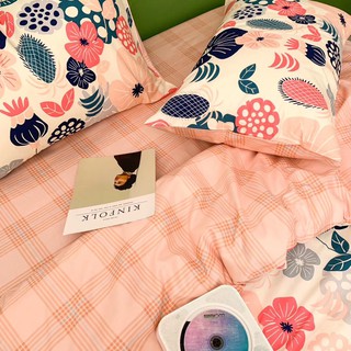 Set chăn ga gối cotton hoa kẻ
