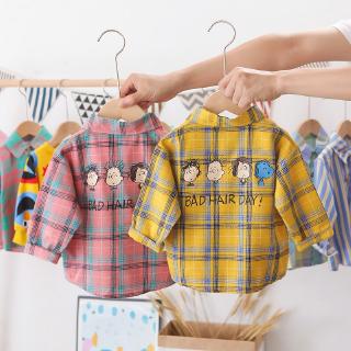 Bé Trai Bé Gái Áo Sơ Mi Thời Trang Cotton Mềm Kẻ Sọc Áo Xuân Thu Mặc Áo Trẻ Em Quần Áo Bé Dài Tay Áo 1-5 Y