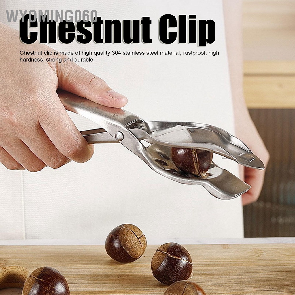 Wyoming060 304 Stainless Steel Chestnut Clip Multifunction Nut Cracker Walnut Opener Plier for Kitchen Dried Fruit