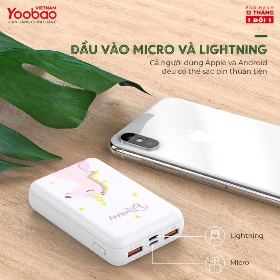 Pin Sạc dự phòng Yoobao mini 10000mAh P10W - Hãng chính hãng