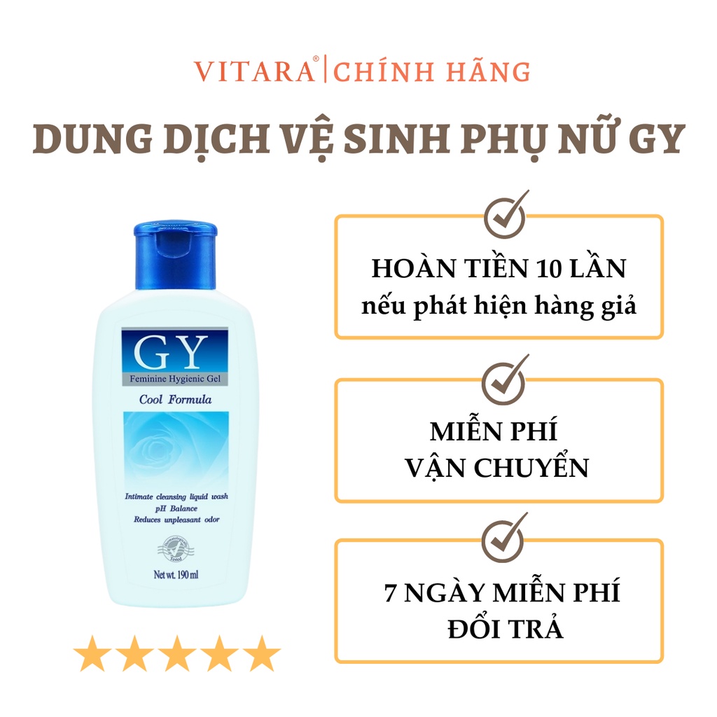 Dung dịch vệ sinh phụ nữ GYNO FEMININE HYGIENIC GEL giúp làm sạch, giảm mùi hôi, ngăn ngừa nấm vi khuẩn 190ml