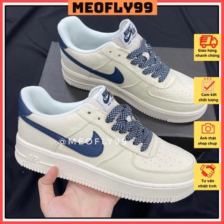 Giày thể thao af1 beige deep blue, sneaker af1 xanh be