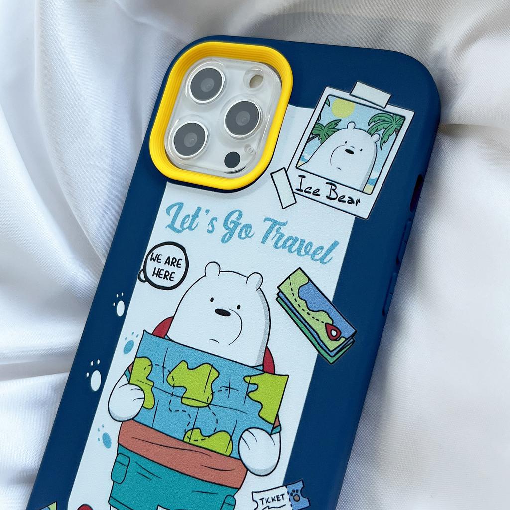 Ốp Điện Thoại Hình Gấu 3 Trong 1 Cho For IPhone 13 12 11 7Plus X Xs Max XR