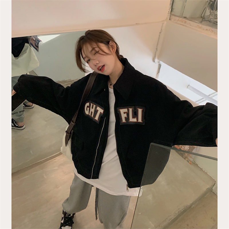 Áo Khoác Bóng Chày Phong Cách retro Thời Trang Cho Nữ