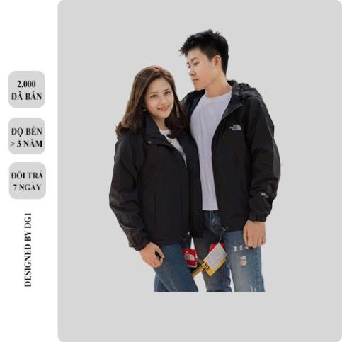 Áo Khoác Gió Đen 2 Lớp The North Face Cao Cấp, Hàng Chính Hãng, Mũ Tháo Rời, Chống Nước, Túi Áo Phát Quang, Có Thoát Khí
