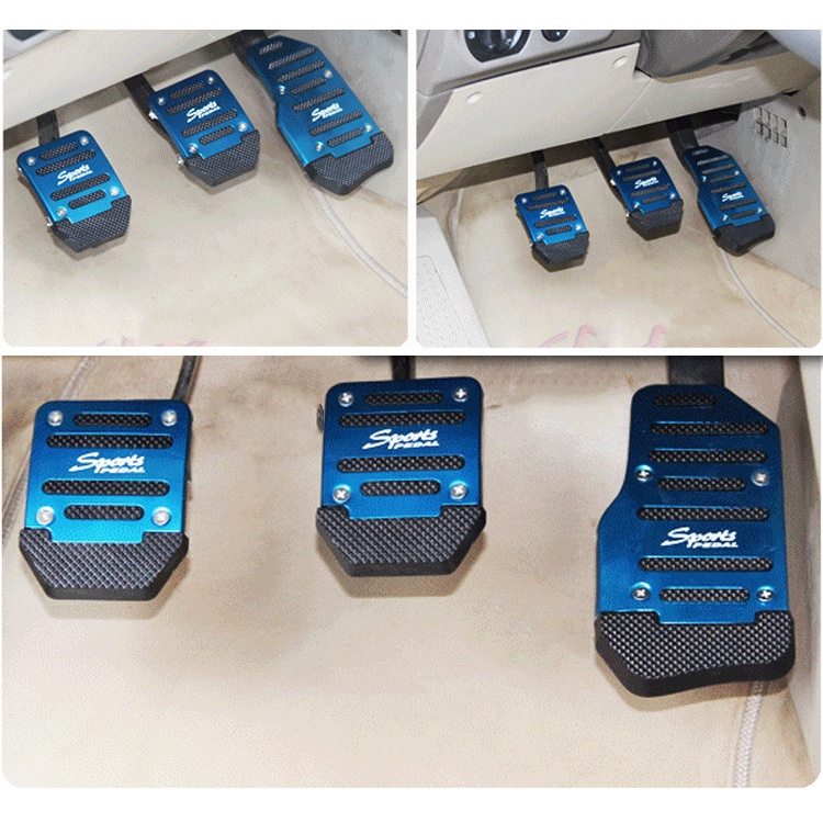 Set 2 / 3 Vỏ Bọc Bàn Đạp Truyền Động Bằng Nhôm Chống Trượt Thông Dụng Cho Xe Hơi