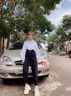 Áo sơ mi tay bồng chất lụa đẹo