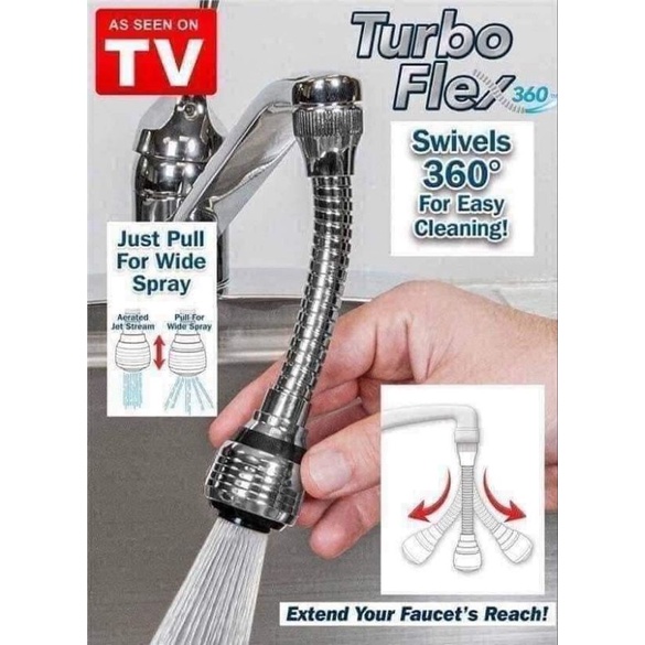 Đầu Vòi Tăng Áp Xoay 360 Tubo Flex 2 Chế Độ Nước Thế Hệ Mới