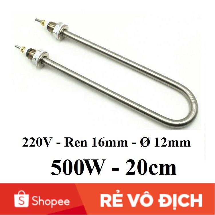 U ĐƠN 500W, điện áp 220V, inox 304 -  ĐIỆN TRỞ ĐUN NƯỚC, NẤU CHÁO,THANH NHIỆT NỒI PHỞ, CÒNG NHIỆT