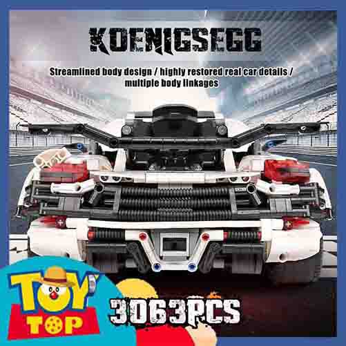 Đồ chơi lắp ráp ô tô ghép Technic siêu xe Koenigsegg KHÔNG điều khiển xếp hình Mould King 13120