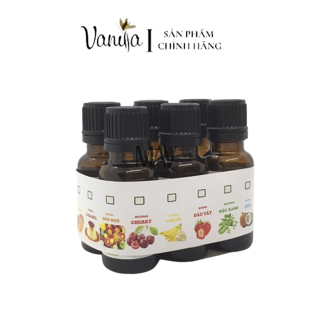 Combo 3 Hương Liệu Thực Phẩm 6 Mùi: Vani, Trứng, Matcha, Caramel, Sữa, Socola   - Hương Liệu Hàn Quốc