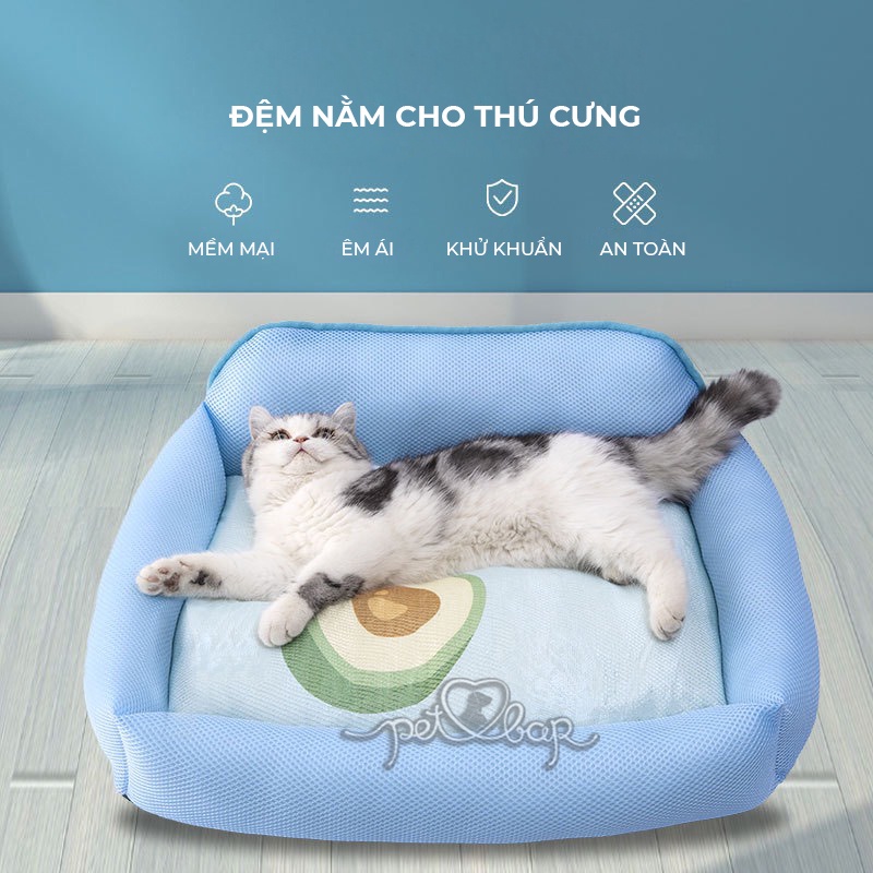 Đệm cho thú cưng vải lưới 3D thoáng khí có thể tháo rời - Nệm cho chó mèo thoáng mát tránh vi khuẩn và nấm mốc