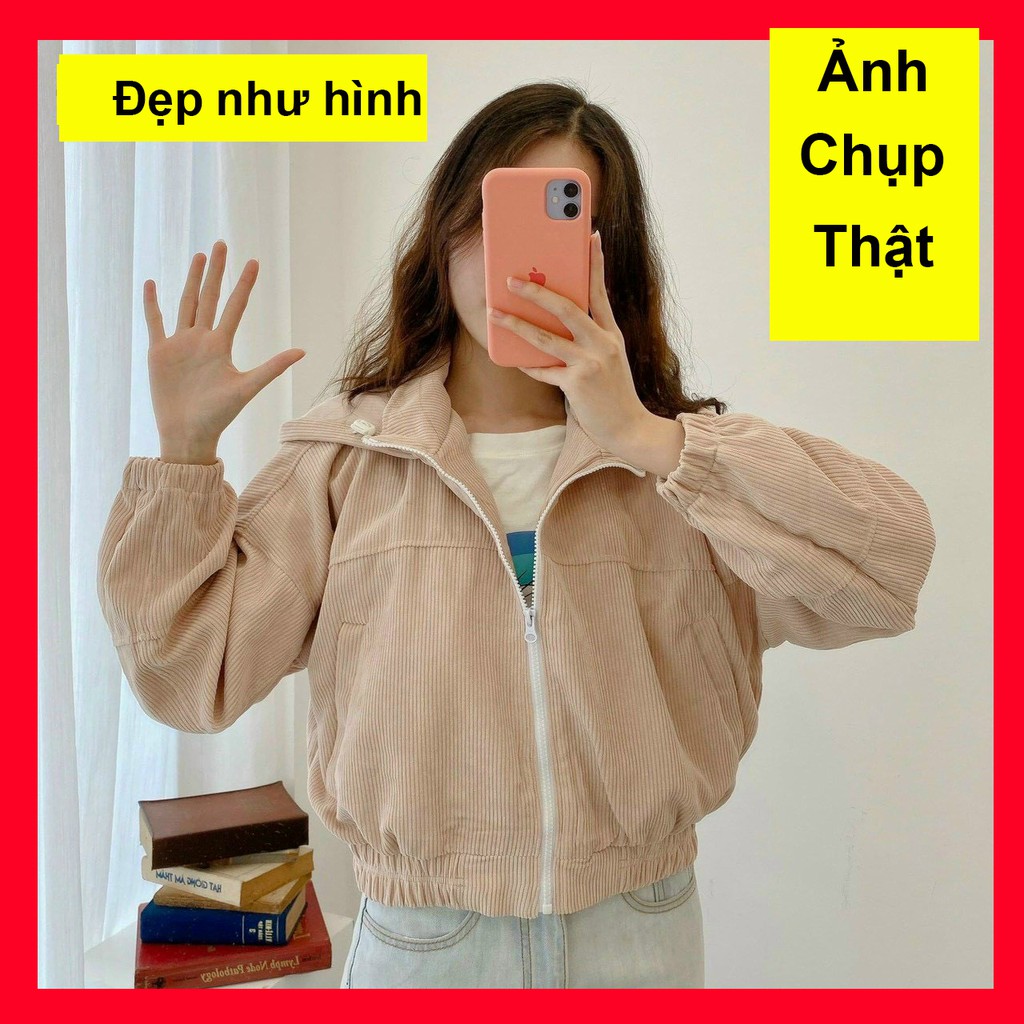 ÁO KHOÁC NHUNG HÀNG QC CHẤT LIỆU NHUNG CAO CẤP FORM LỬNG CROPTOP ĐẸP HÀNG ĐẸP CHUẨN HÌNH