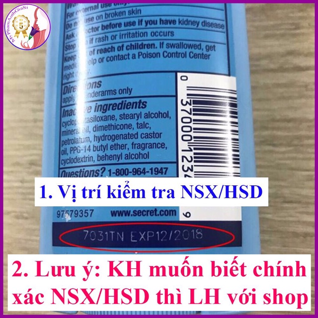 (  Sáp lăn khử mùi Secret Invisible Solid Mỹ 73g