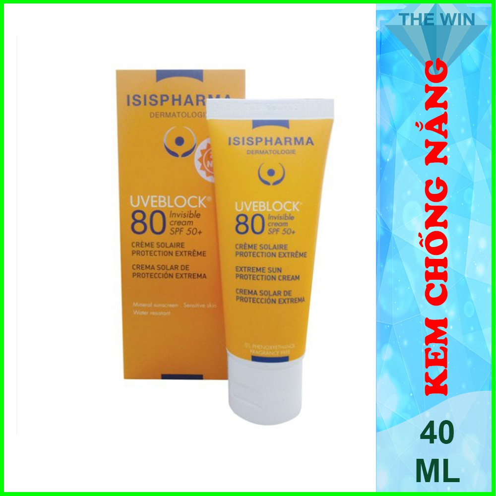 [Bb126]Kem Chống Nắng Dành Cho Da Nhờn UVEBLOCK SPF 30+ DRY TOUCH - ISIS Pharma 40ml Chính Hãng