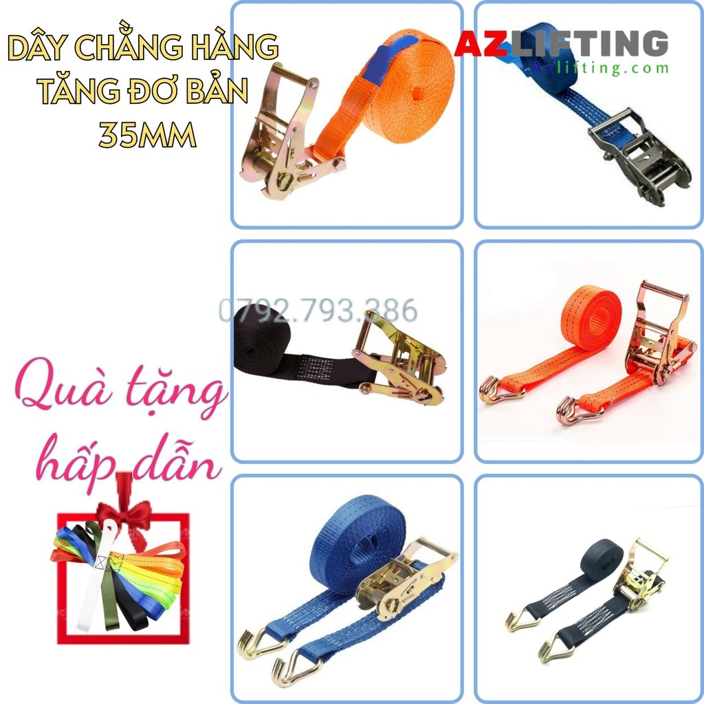[TPHCM] Dây chằng hàng bản 35mm chằng cột hàng hóa, pallet xe máy, ô tô