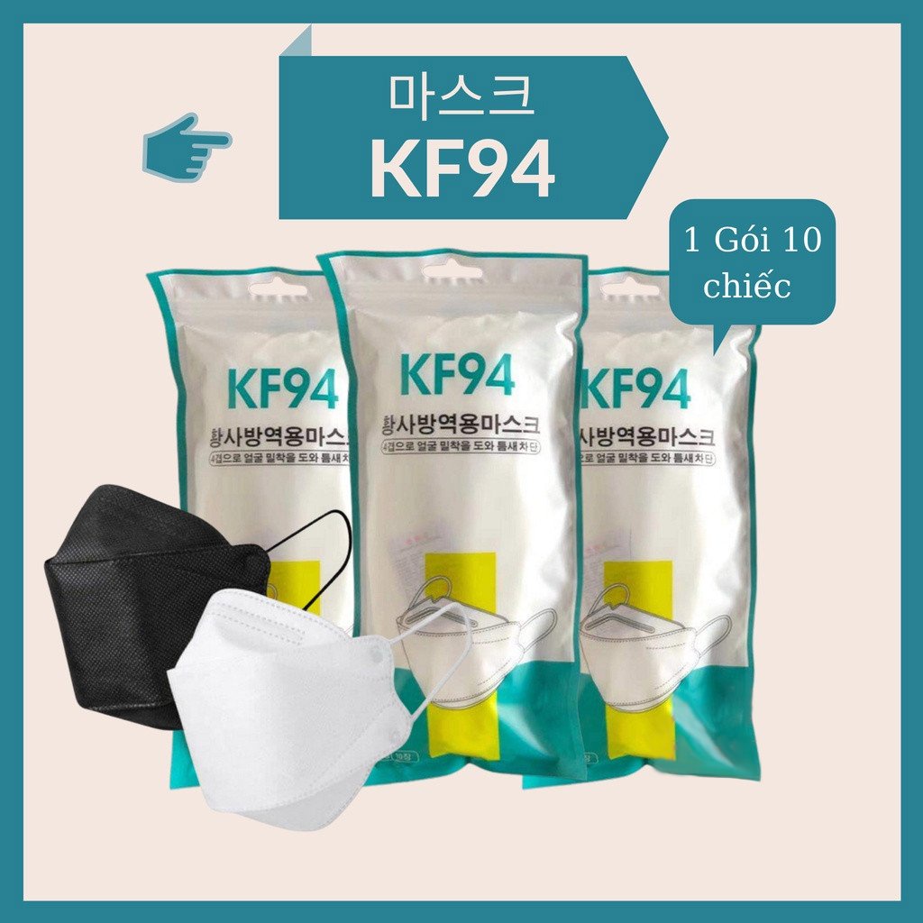 Khẩu Trang KF94 Vinetteam Hàn Quốc Bao Bì Chữ Tiếng Hàn, kháng Khuẩn PM 2.5 4732