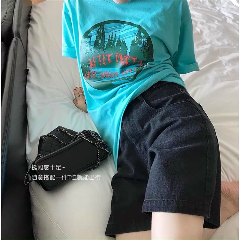 Quần Jean Ngố Nữ Lưng Cao From Rộng Tôn Dáng Basic Trơn Trắng Xanh Phong Cách Ulzzang 093