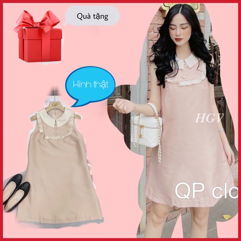 (HÀNG LOẠI 1)Đầm Váy tacta suông cổ sen TAG mác CHUẦN HÌNH