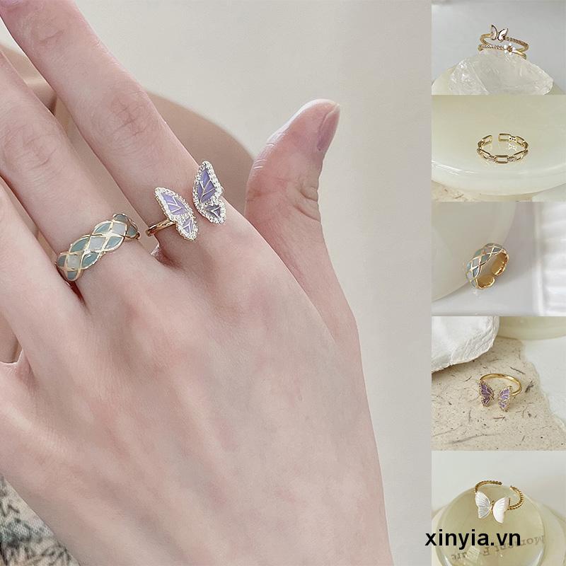 Nhẫn Hình Bướm Đính Ngọc Trai Thiết Kế Độc Đáo Chất Lượng Cao Cho Nữ