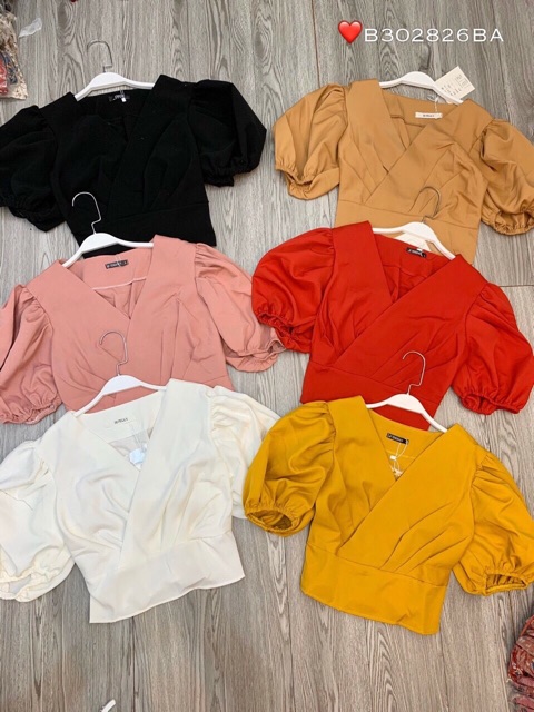 Áo peplum tay phồng 🍎🍎gb/ut