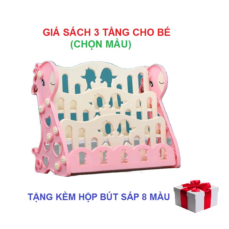 Kệ Sách Cho Bé [𝟑 𝐓𝐀̂̀𝐍𝐆] Giá Sách Nhựa lắp Ghép Thông Minh