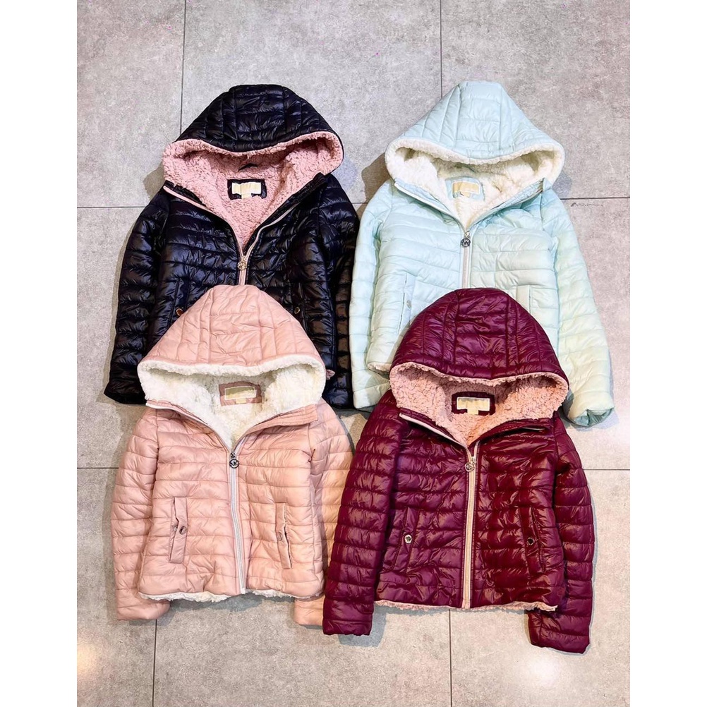 Áo khoác phao lót lông