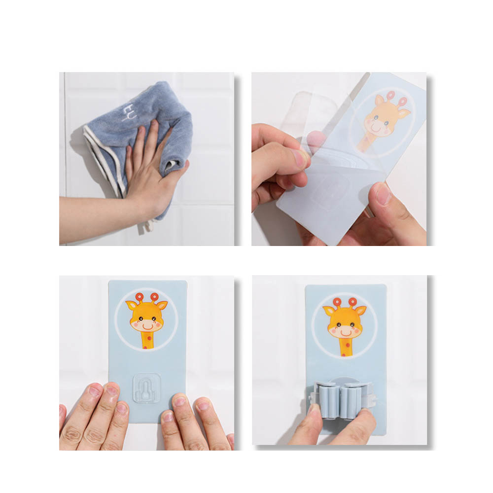 Móc Treo Cây Lau Nhà Dán Tường Hình Hoạt Hình Đáng Yêu