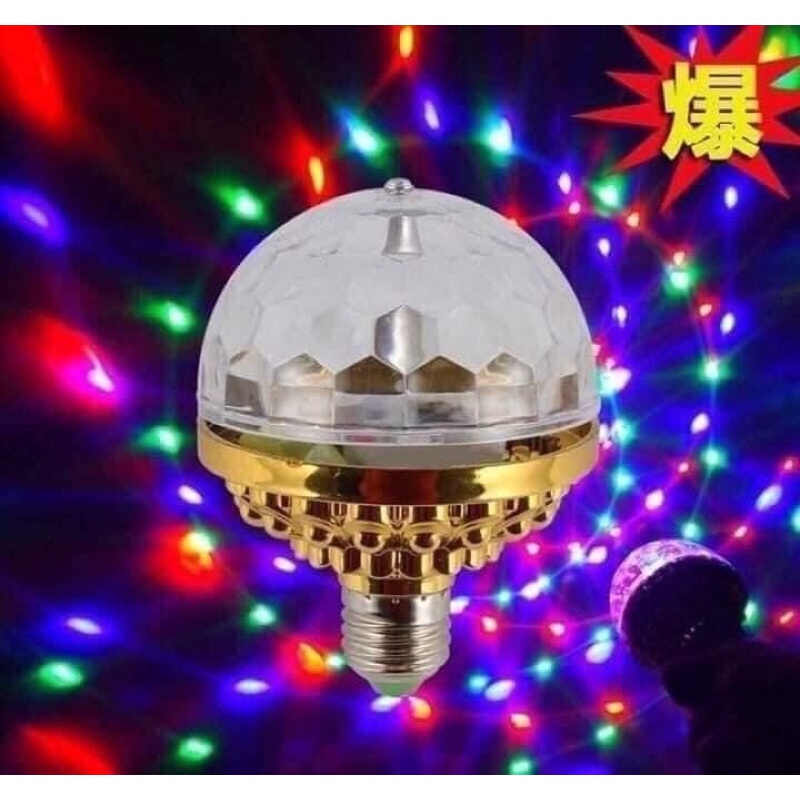 Đèn Led cầu xoay đuôi xoắn - Đèn xoay 7 màu