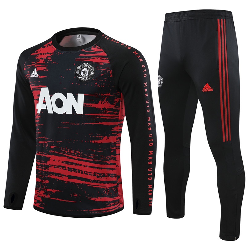 Áo Thun Thể Thao Bóng Đá Phối Khóa Kéo Nửa Đen Manchester United 2021 S-XXL