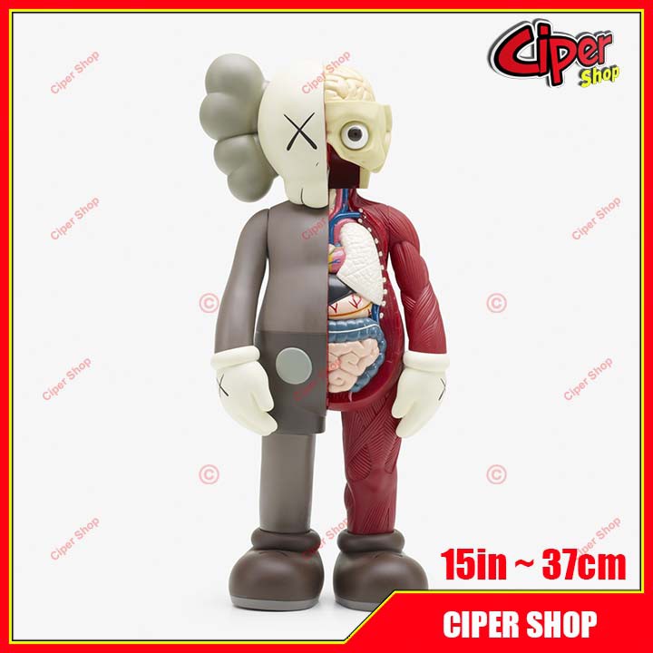 Mô hình Kaws OriginaFake giải phẫu Đứng - Nâu 37cm