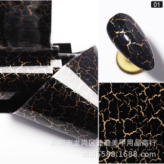 Foil nứt vân đá trắng đen trang trí móng