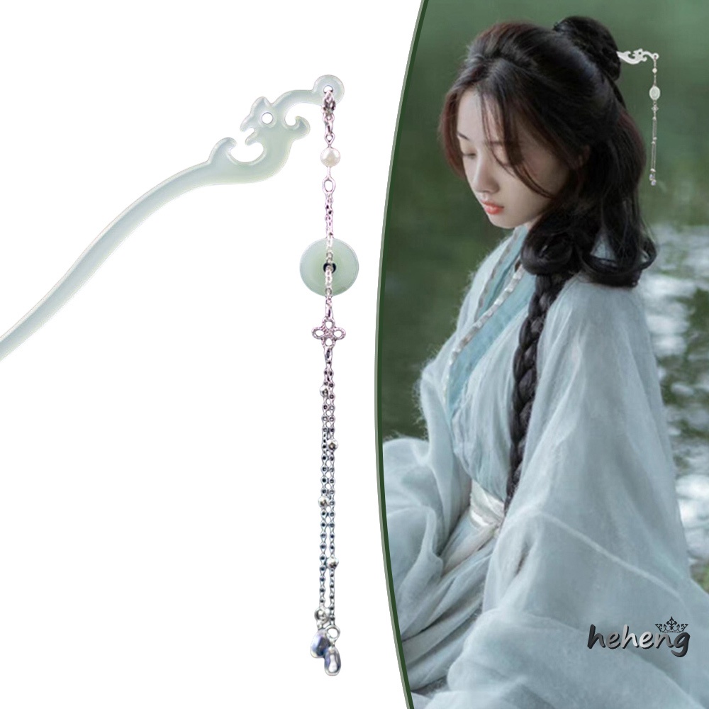 Trâm Cài Tóc Phối Tua Rua Bằng Nhựa Resin Phong Cách Vintage Thanh Lịch Dành Cho Nữ Mặc Đầm Sườn Xám