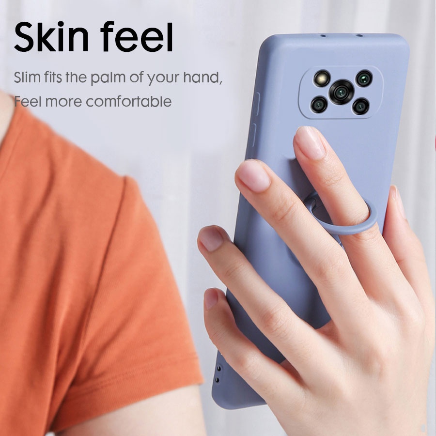 Ốp điện thoại có nhẫn đỡ từ tính cho Xiaomi Mi 10T 11T 11 Lite Redmi 9 9A 9C 10 10C