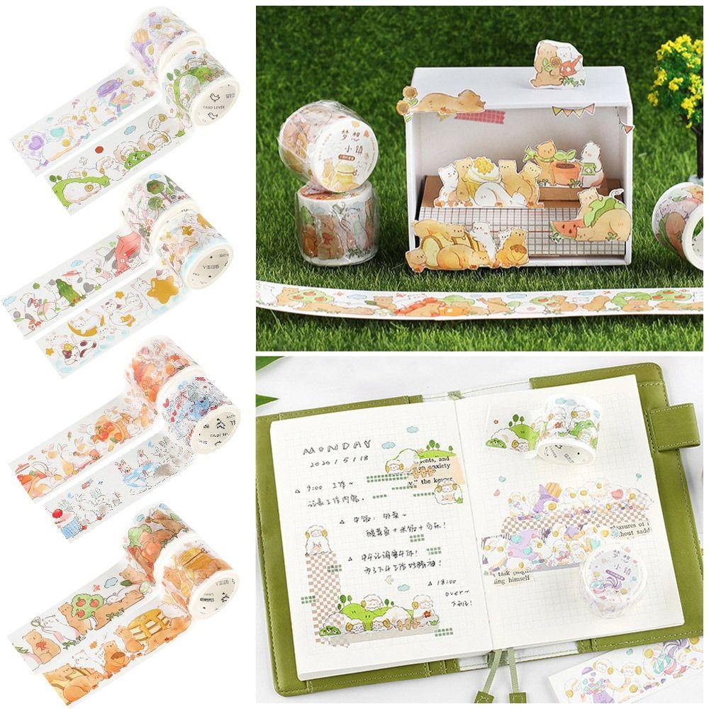 PISTA Bộ 2 Cuộn Băng Keo Dán Hình Thỏ Dễ Thương Trang Trí Sổ Tay DIY